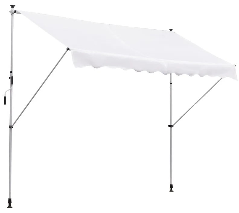 Toldo Portátil com Manivela e Altura Regulável - 3x1,5m - Branco