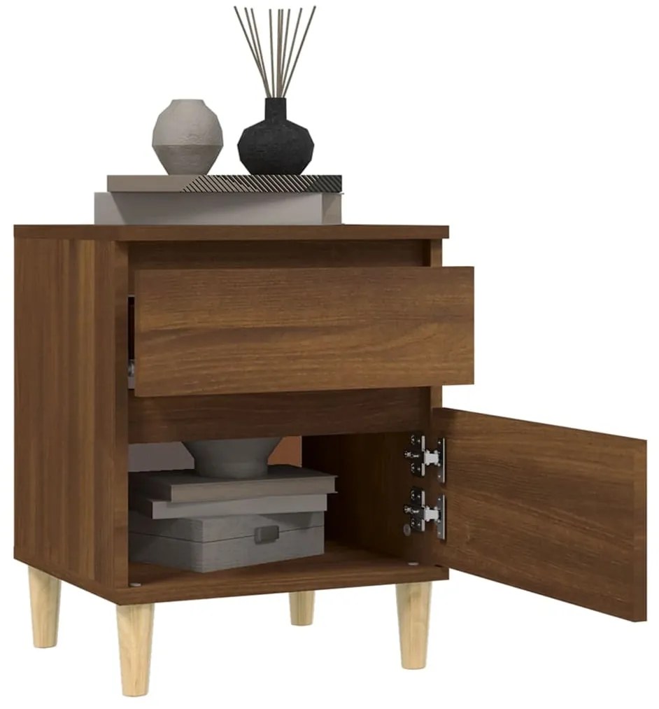 Mesa de cabeceira 40x35x50 cm cor carvalho castanho