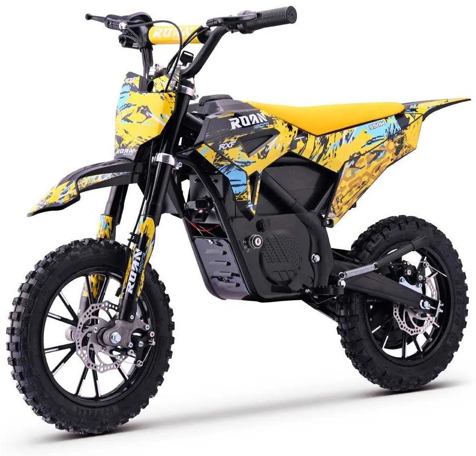 Mini moto elétrica para crianças 550W ROAN RXF (24V-12AH) AGM 10/10 Amarela