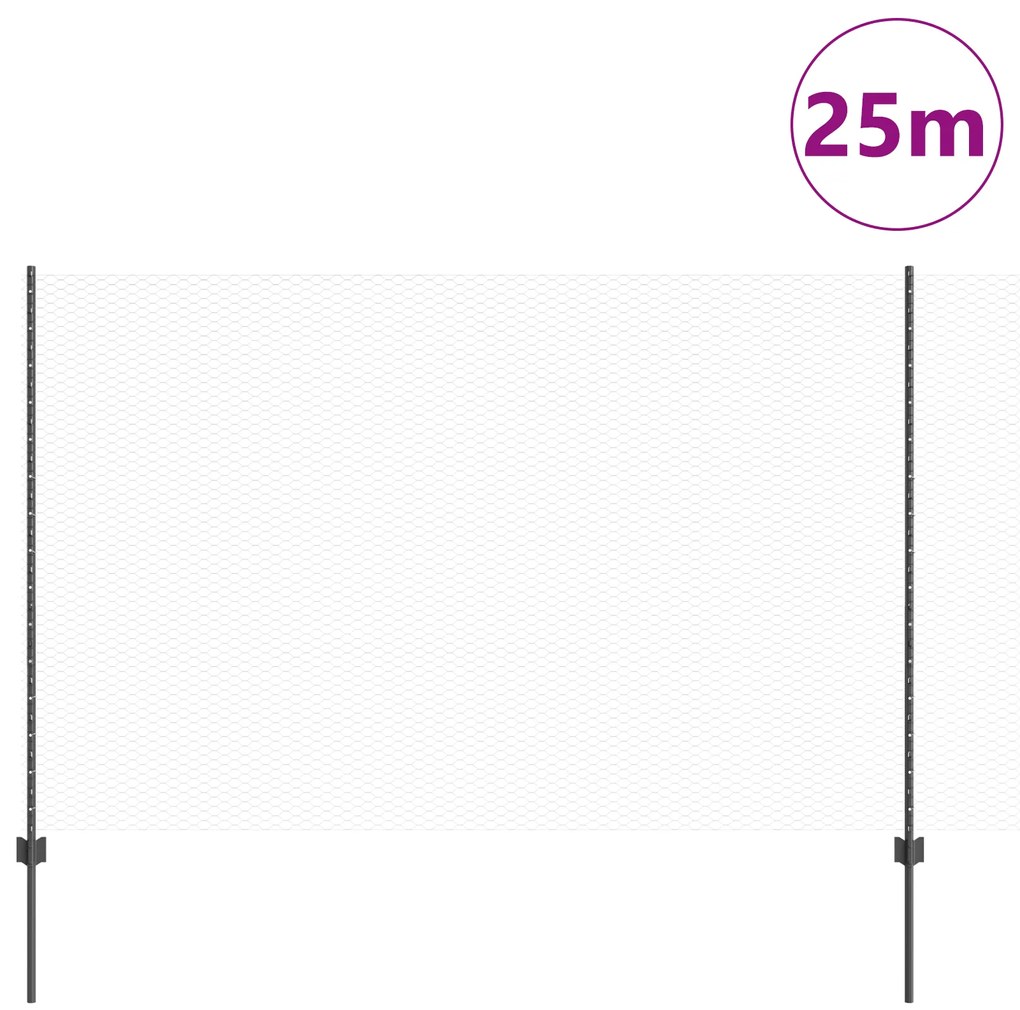 Postes de Cerca vidaXL 22 pcs U-Channel Cinza 160 cm Aço