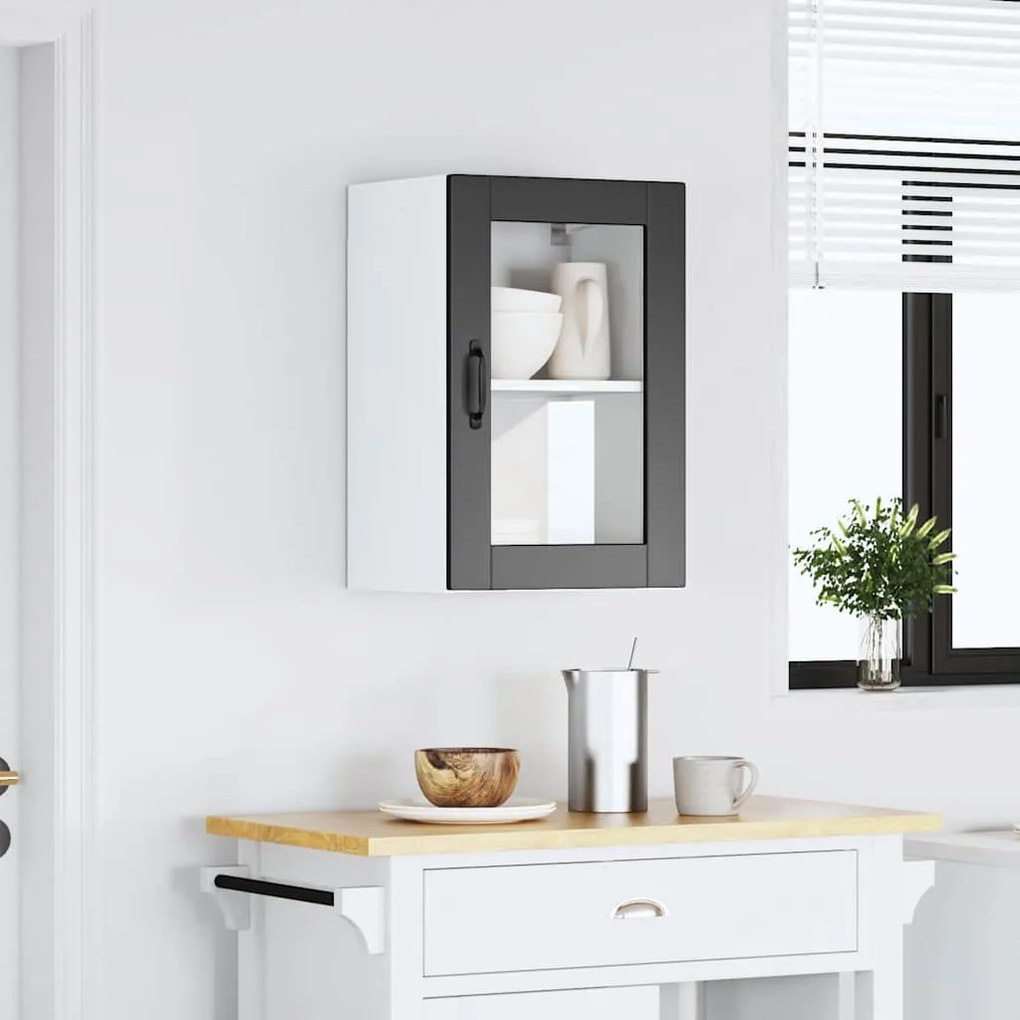 Armário de parede de cozinha com porta de vidro Porto preto