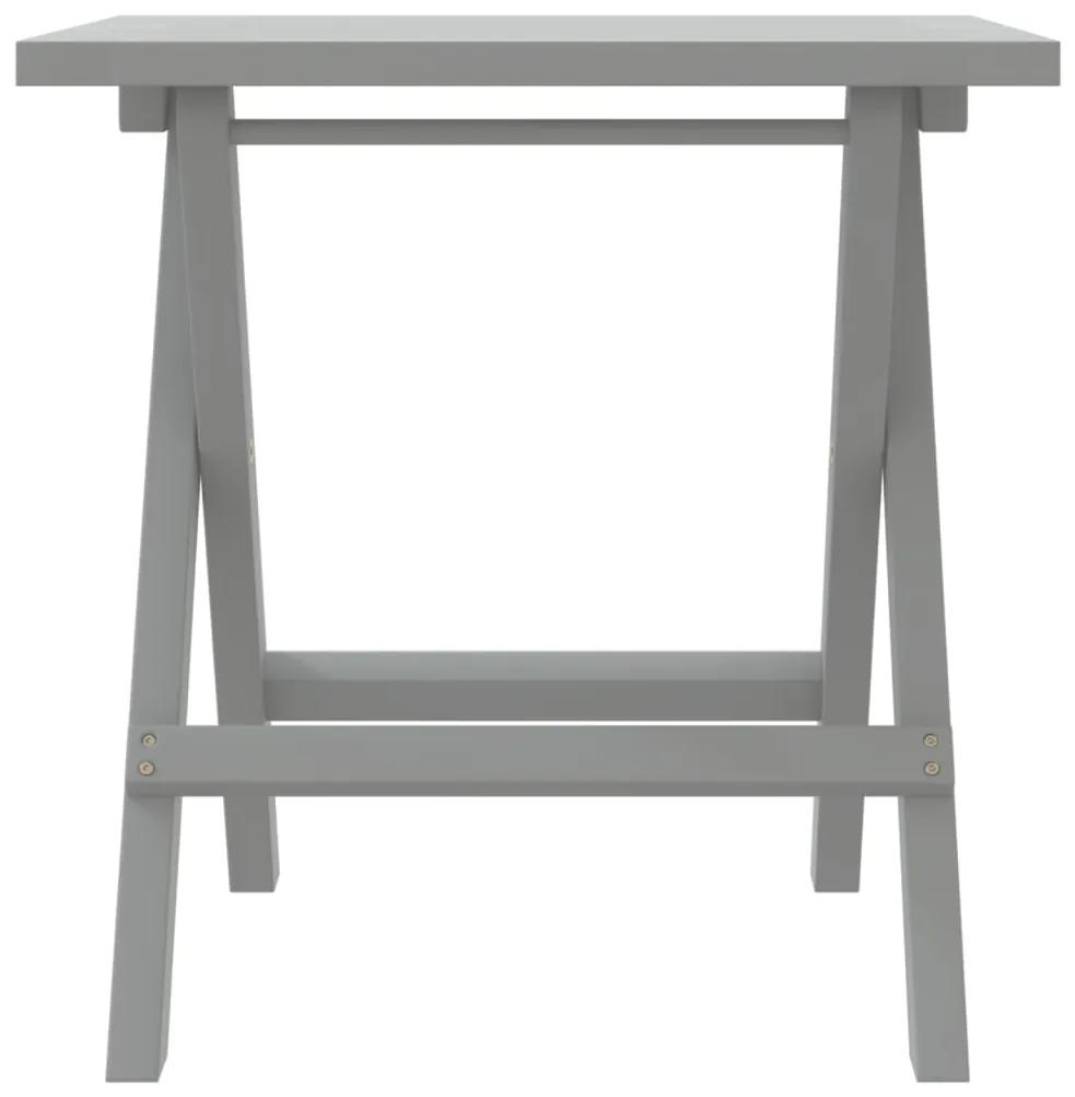 Espreguiçadeira com mesa madeira de acácia maciça cinzento