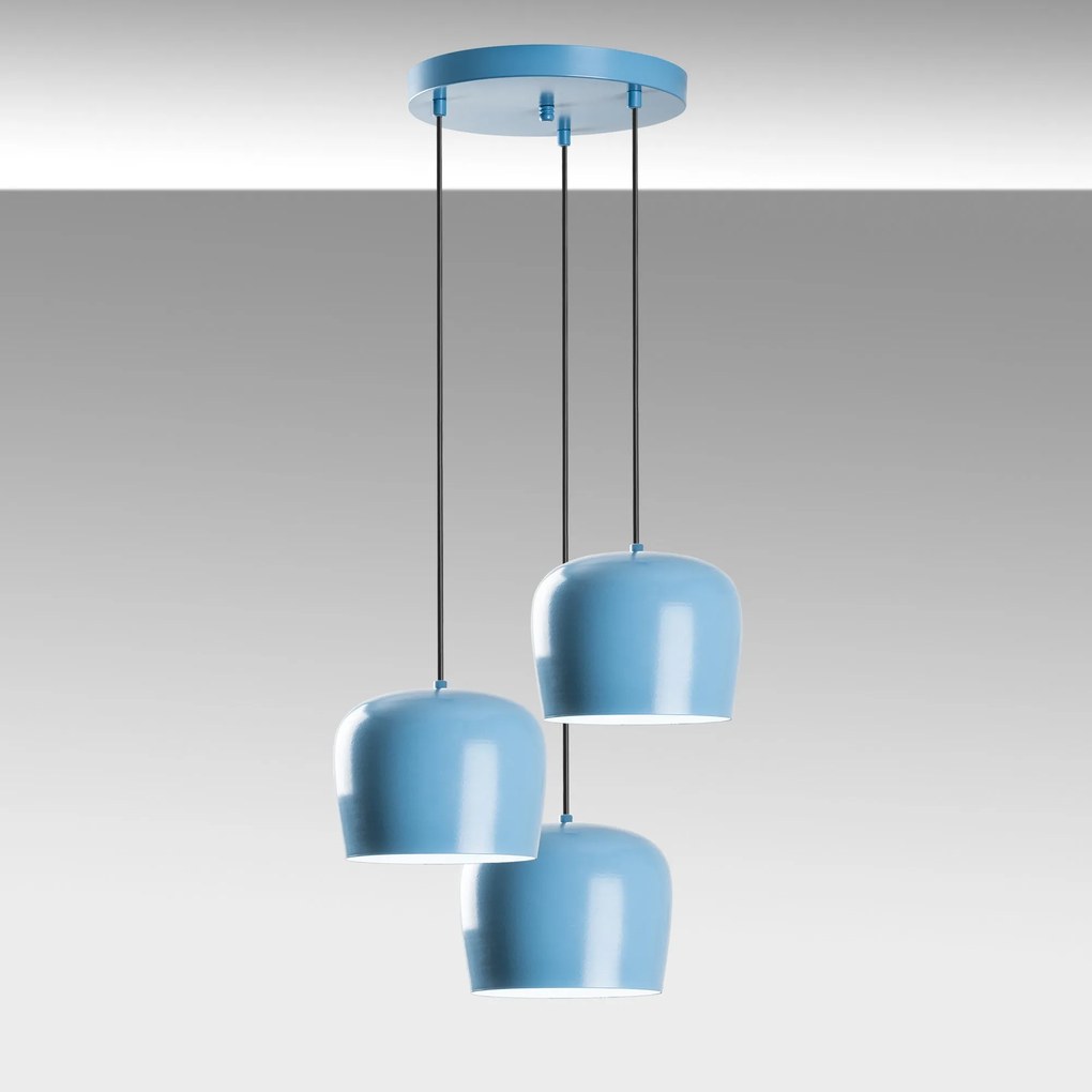 Candeeiro Suspenso Yozgat – Azul Claro – Ø45 cm