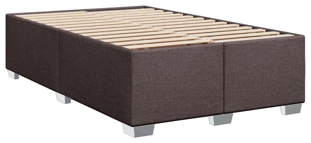 Cama boxspring com colchão 120x190 cm tecido castanho-escuro