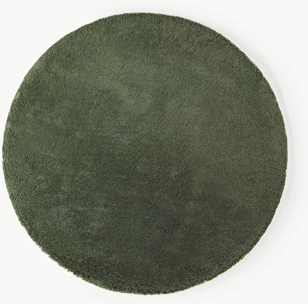 Tapete redondo felpudo de pelo comprido Leighton