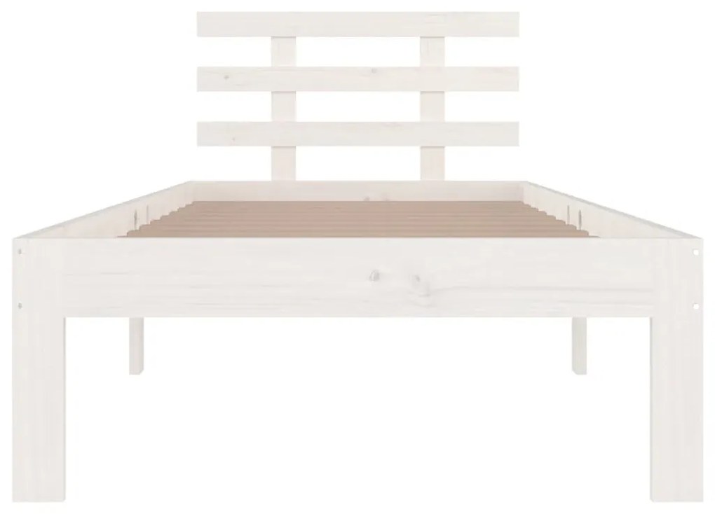 Estrutura de cama 100x200 cm madeira maciça branco