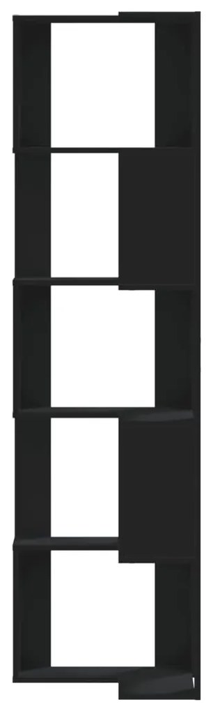 Estante canto 5 prateleiras 50x50x179 cm deriv. madeira preto
