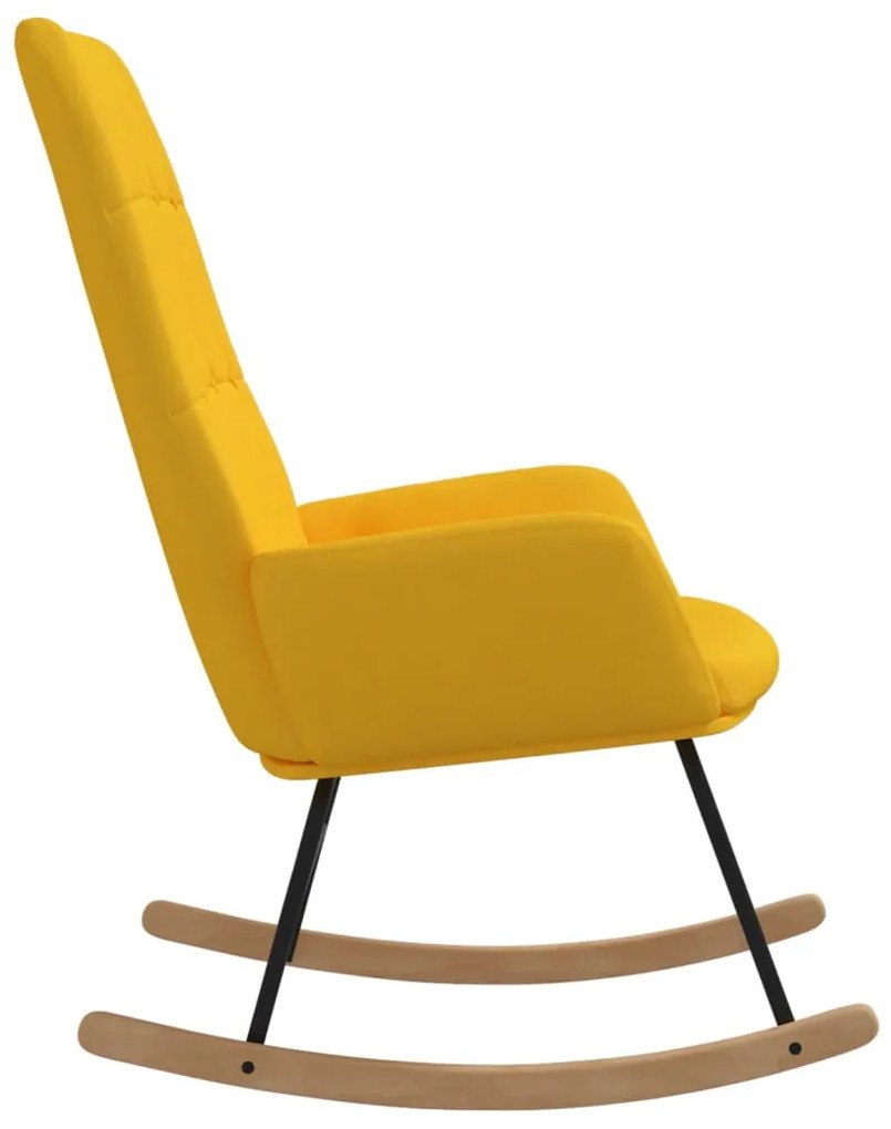 Cadeira de baloiço tecido amarelo mostarda