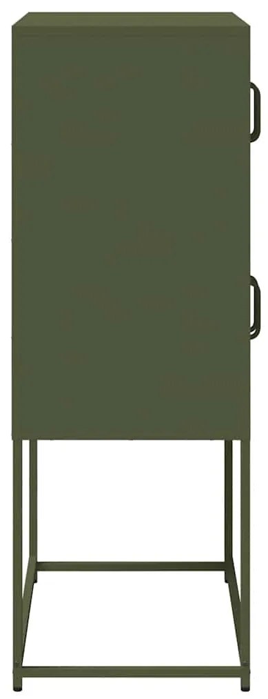 Aparador alto 68x39x107 cm aço verde azeitona