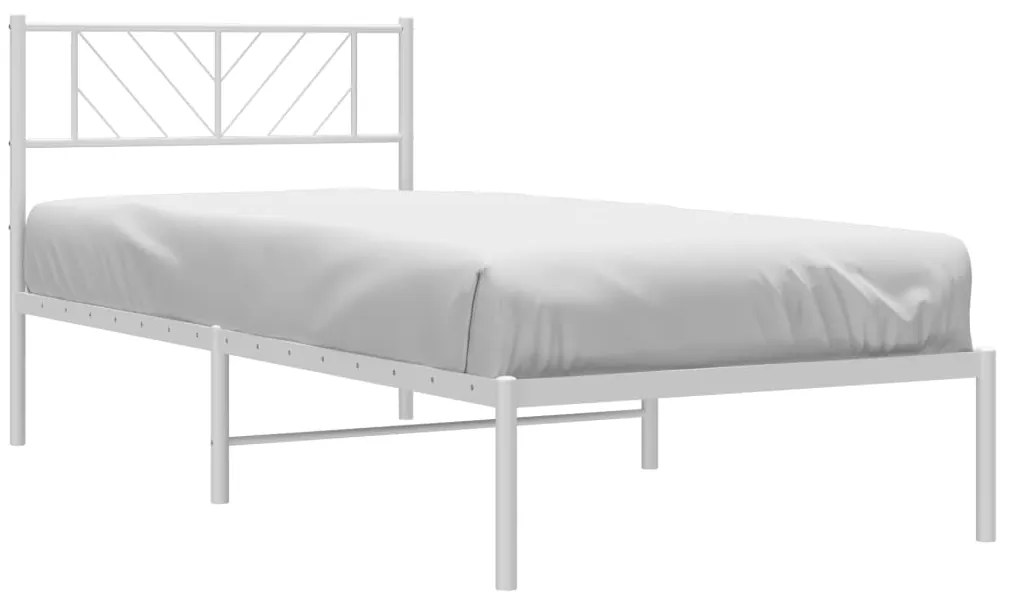Estrutura de cama sem colchão com cabeceira 75x190 cm branco