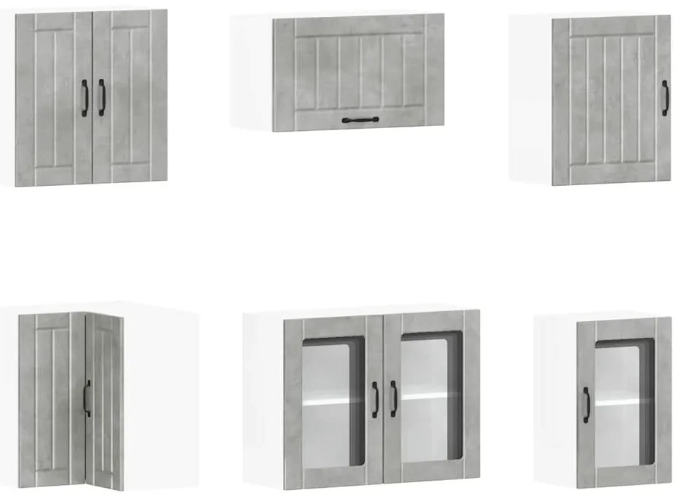 11 peças armário de cozinha conjunto Lucca concreto cinza