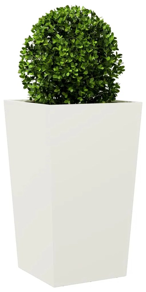 Vaso/floreira de jardim 2 pcs 45x45x75 cm aço branco