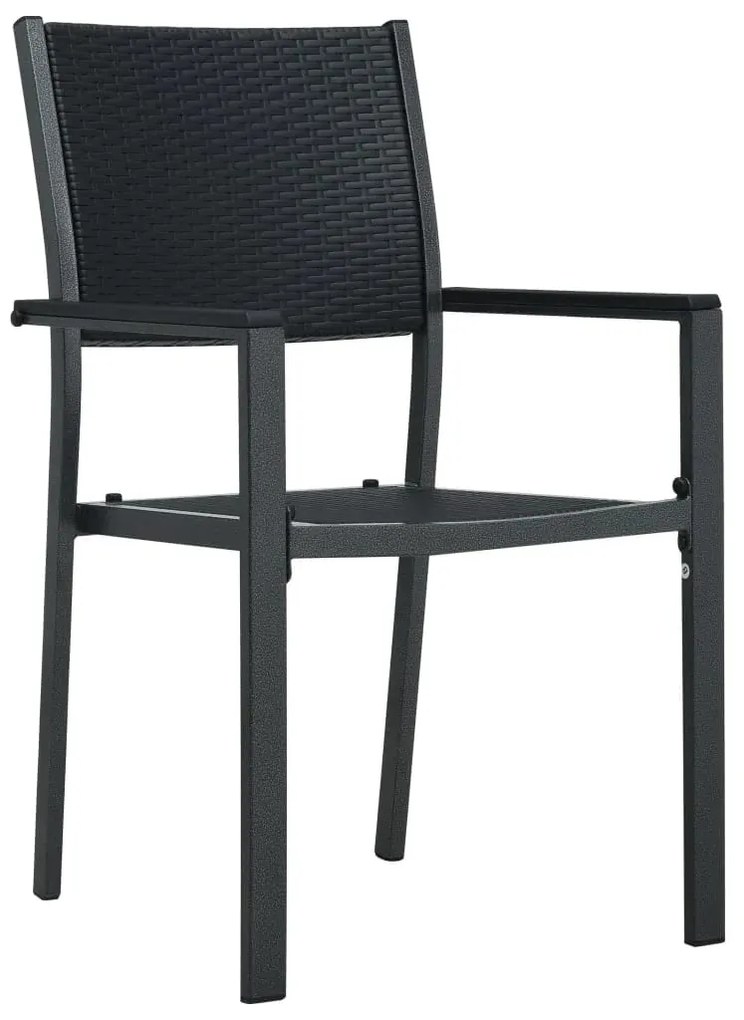 9 pcs conjunto de jantar para jardim preto