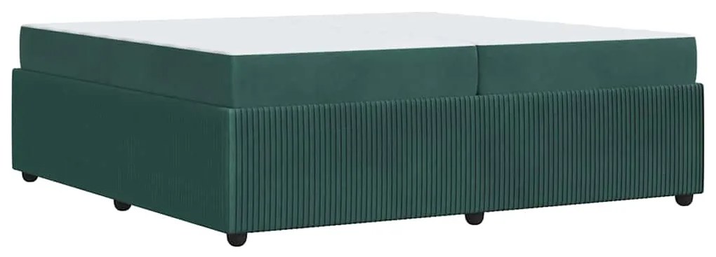 Estrutura de cama com colchão Verde-escuro 200 x 200 cm Veludo