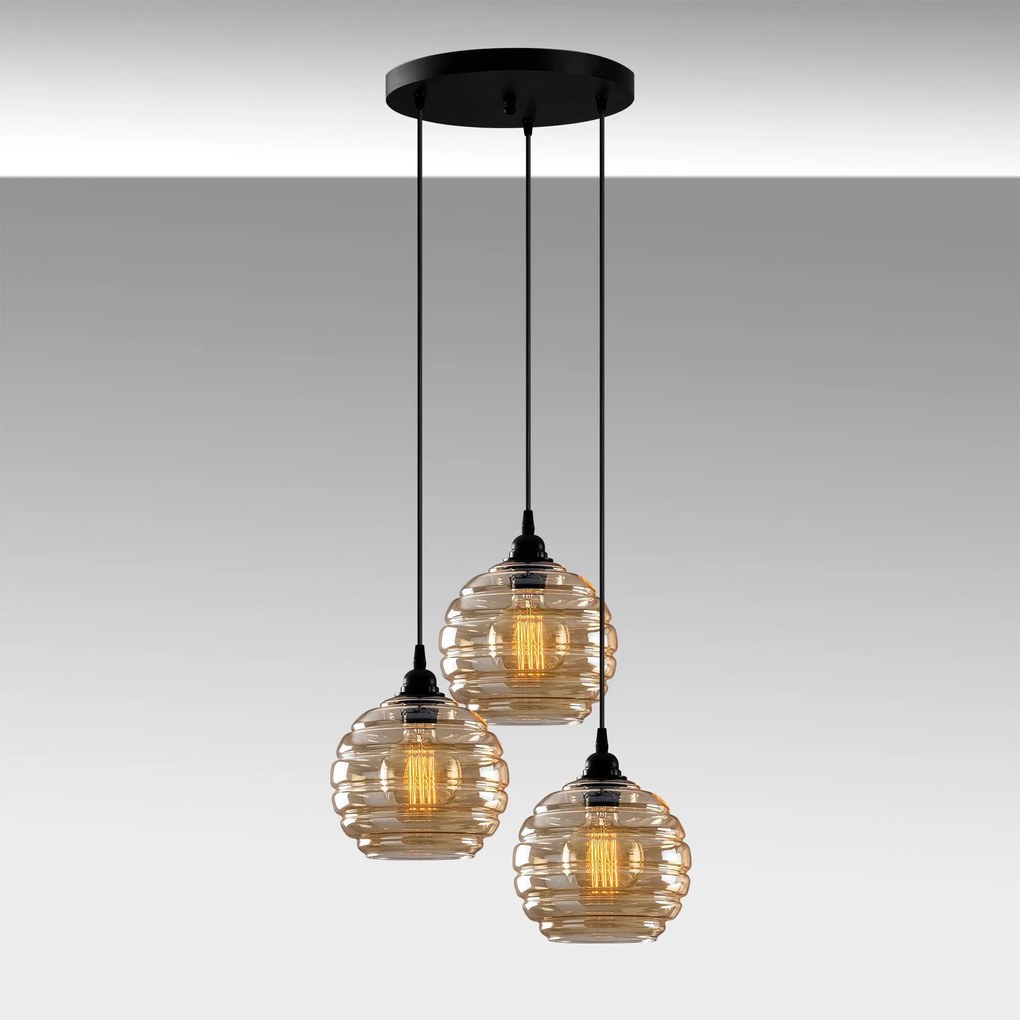 Chandelier Gold – Preto e Dourado – 44 x 44 cm