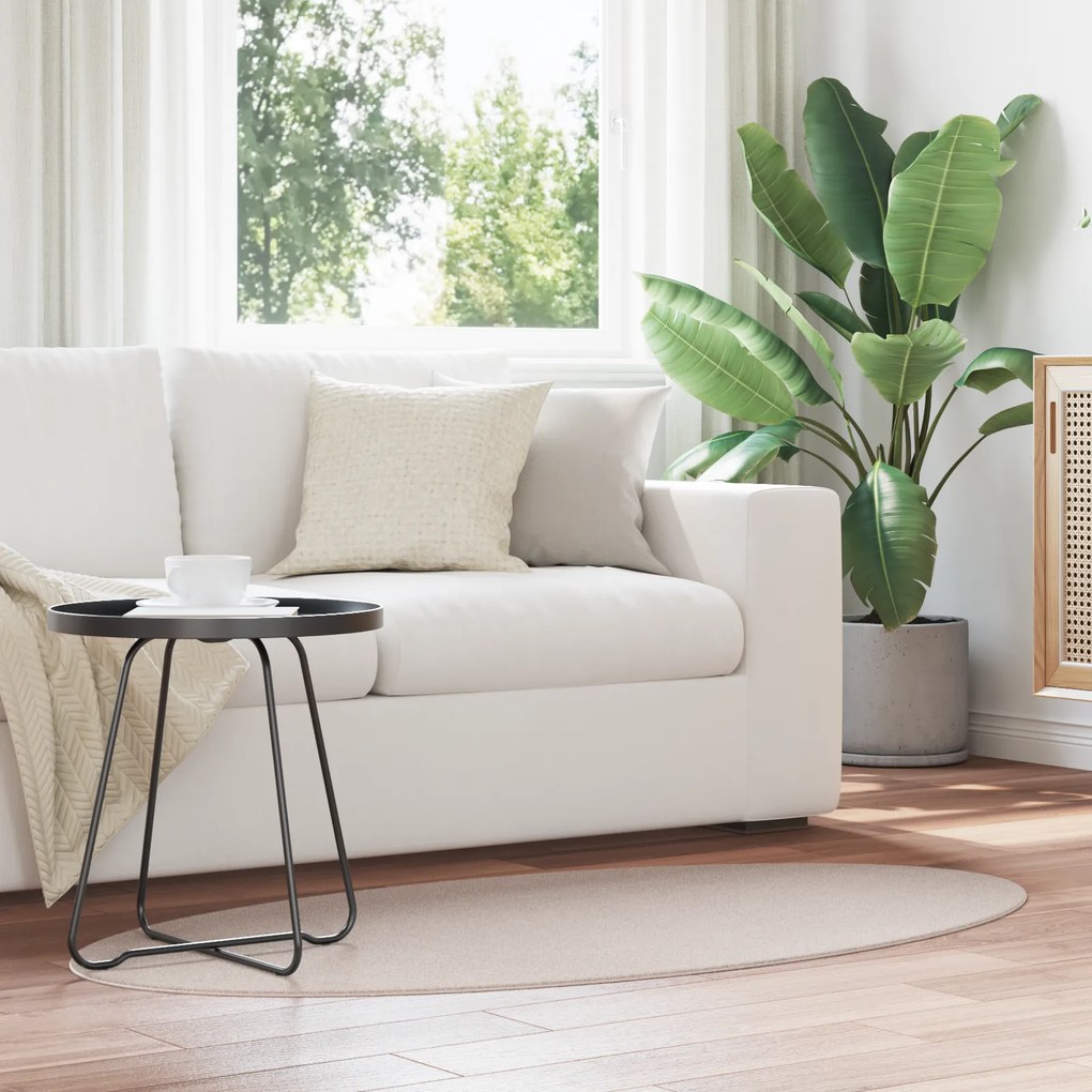 vidaXL Tapete "HUARTE" Areia 80x150 cm Oval