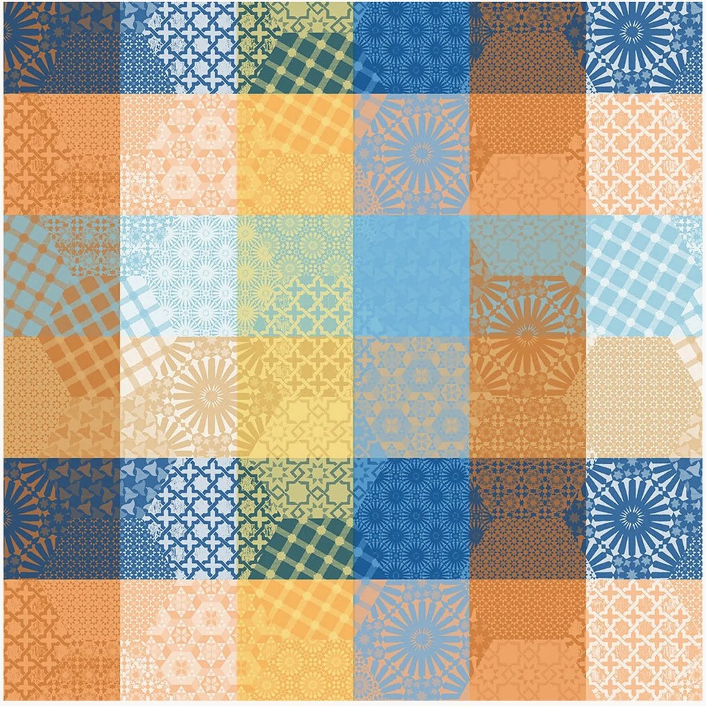 Toalha de mesa em tecido jacquard de algodão Mille Zelliges Caliente