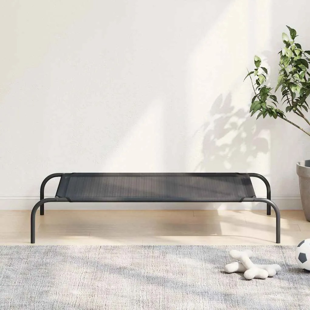 vidaXL Cama para cães elevada preto L textilene