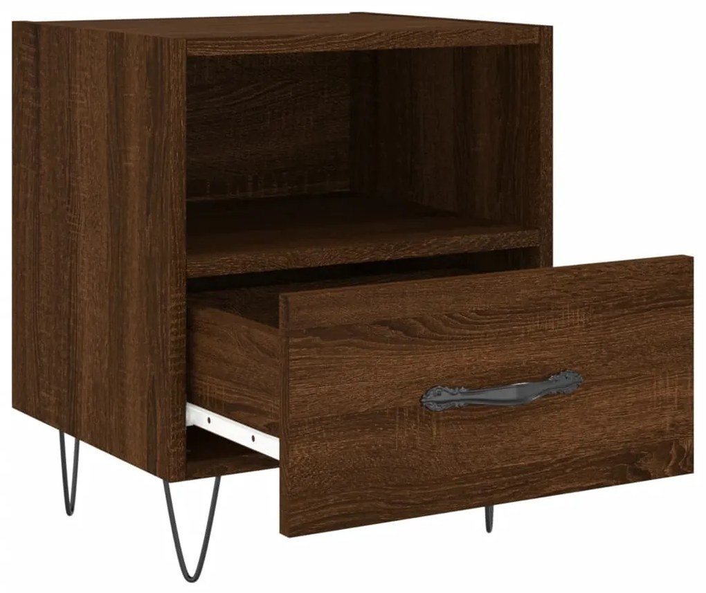 Mesa de cabeceira 2 pcs derivados de madeira carvalho castanho