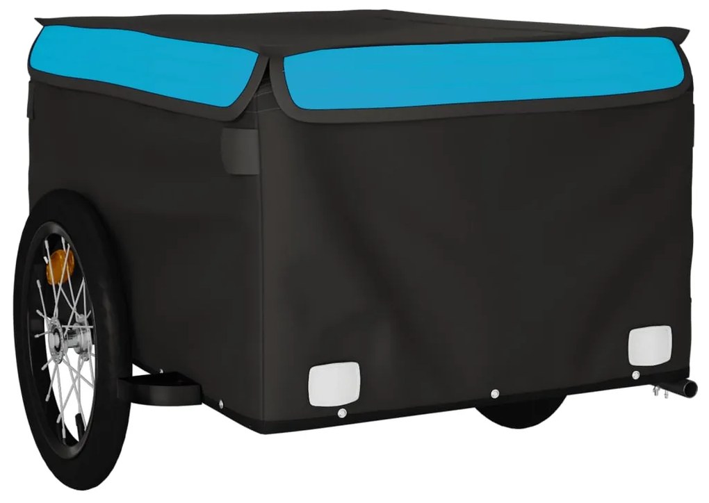 Reboque para bicicleta 45 kg ferro preto e azul