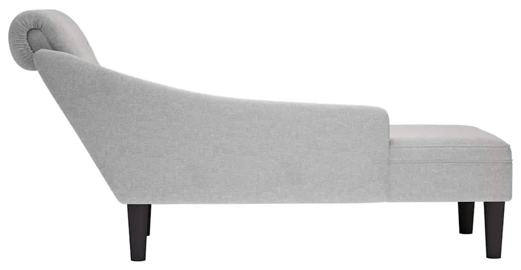 Chaise lounge c/ almofada/apoio de braços direito tecido