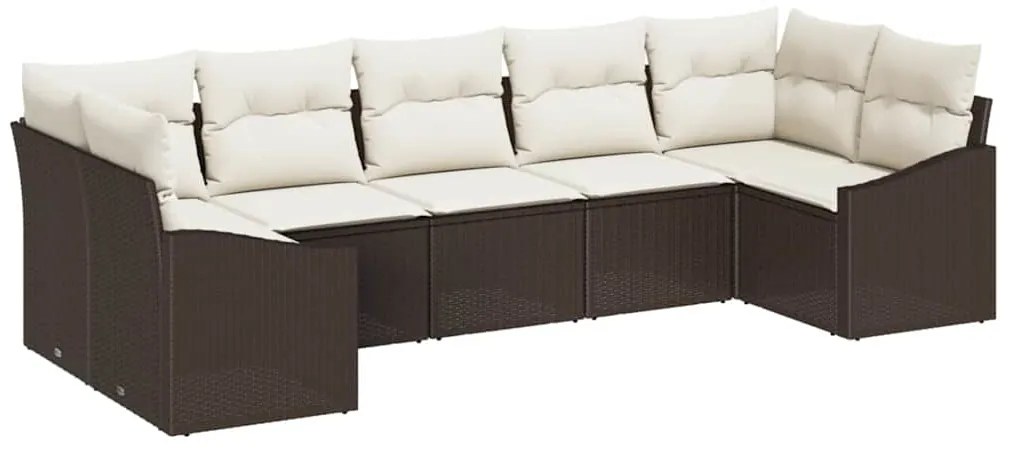 Conjunto de Jantar de Jardim de 7 Peças com Almofadas - Rattan Sintéti