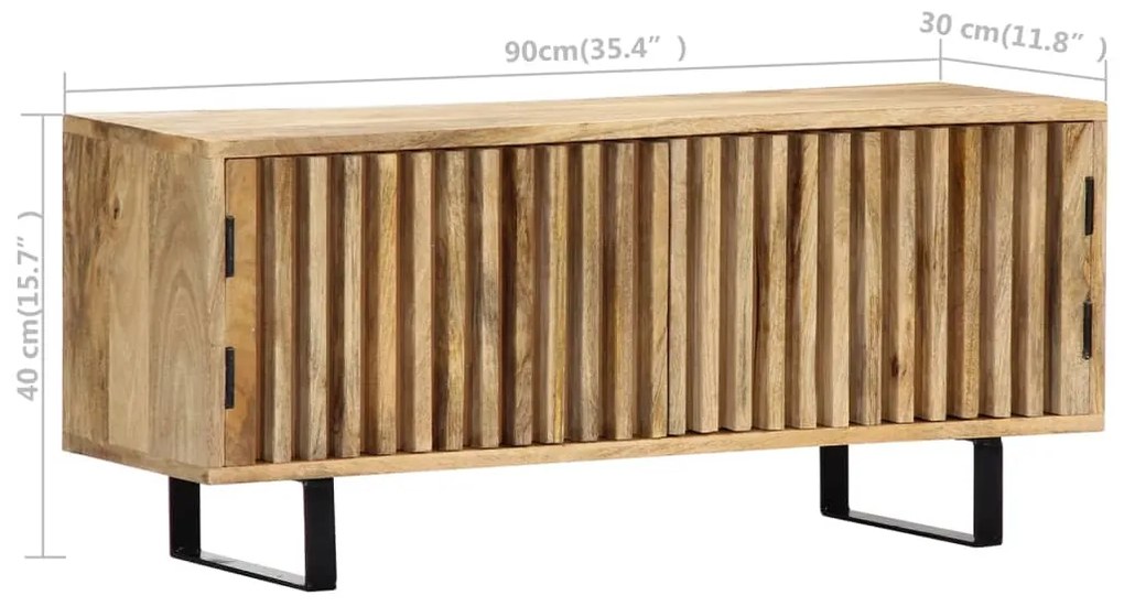 Móvel de TV 90x30x40 cm madeira de mangueira maciça
