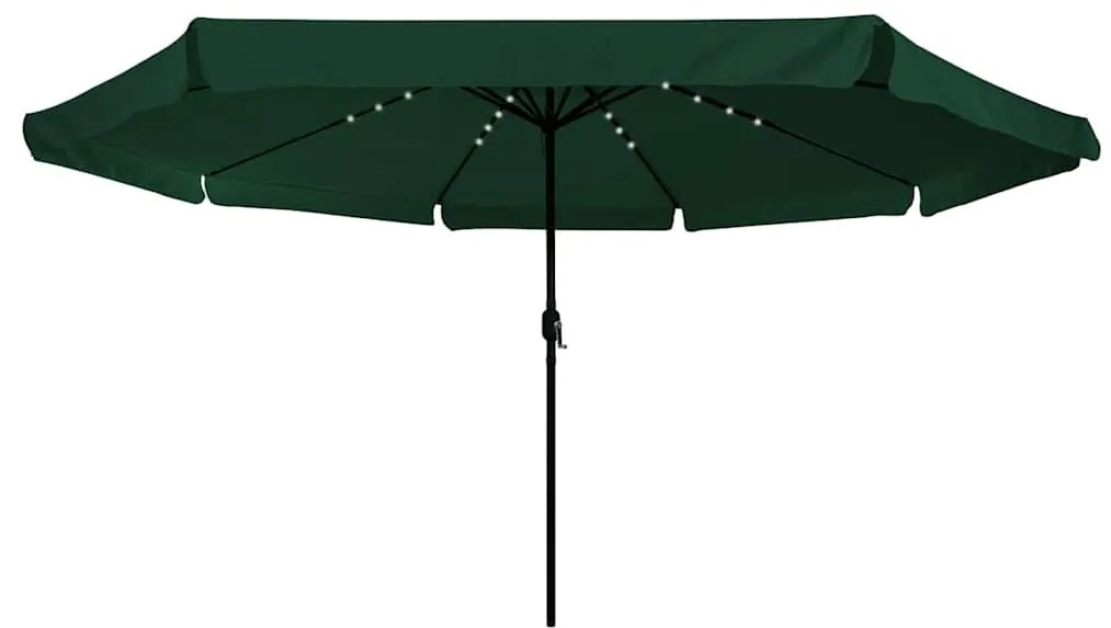 Guarda-Sol com Luzes LED 395 cm x 245 cm Verde