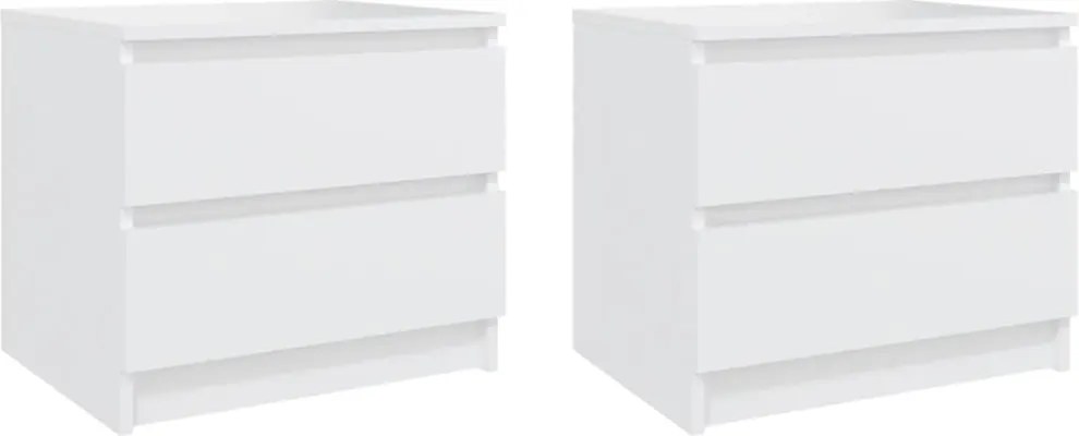 806194 vidaXL Mesas de cabeceira 2 pcs derivados de madeira branco