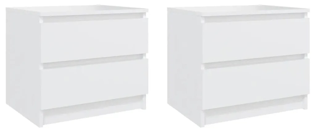vidaXL Mesas de cabeceira 2 pcs derivados de madeira branco