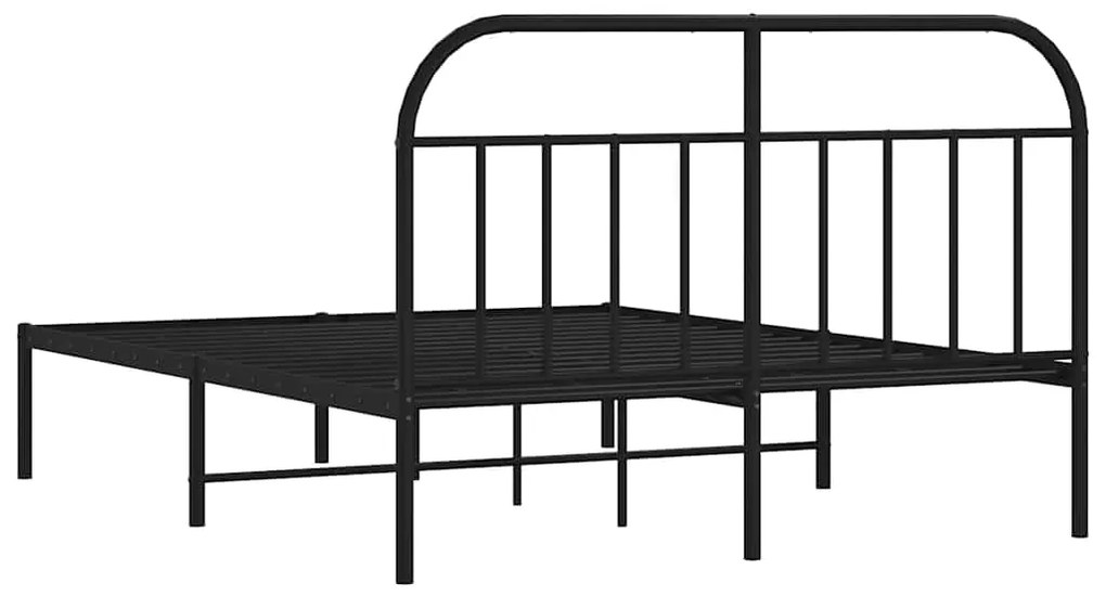 Estrutura de cama com cabeceira 135x190 cm metal preto