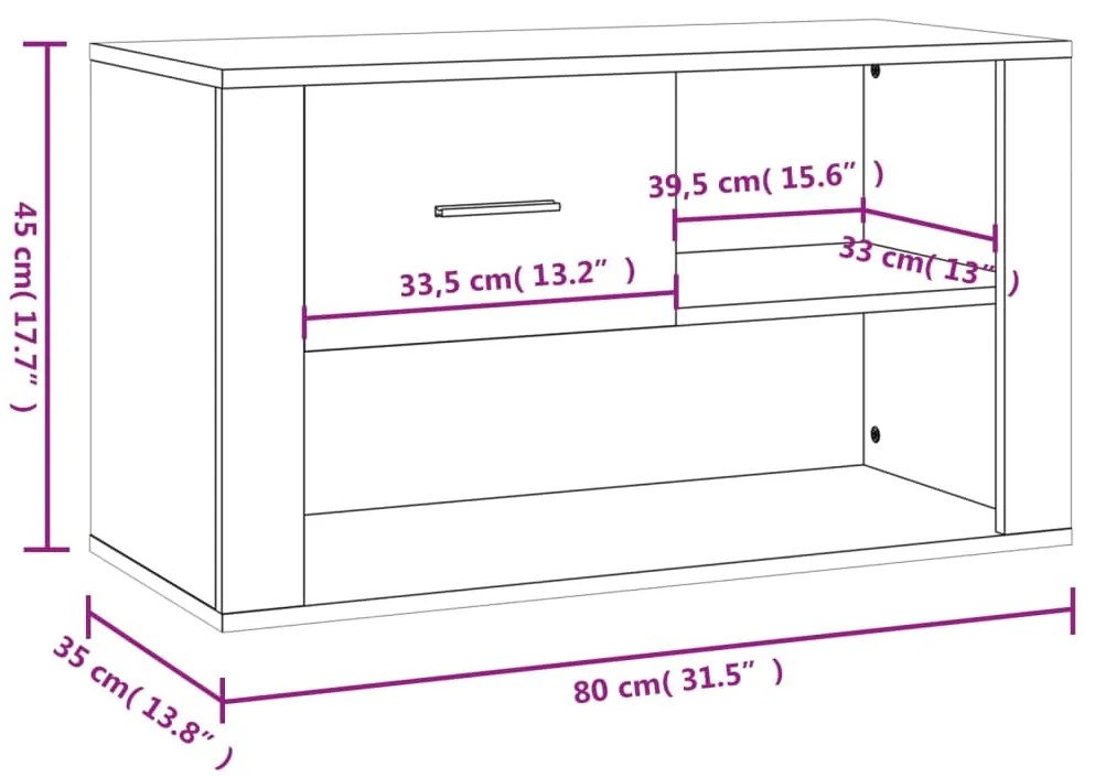 Sapateira Dama - Com 1 Gaveta e 2 Prateleiras - Cor Preto - 80x35x45 c