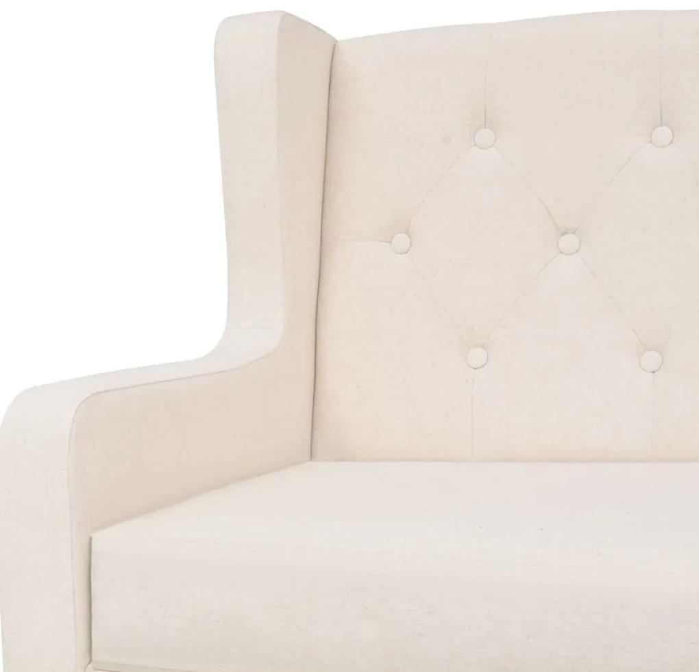Conjunto de sofás 3 pcs tecido branco nata