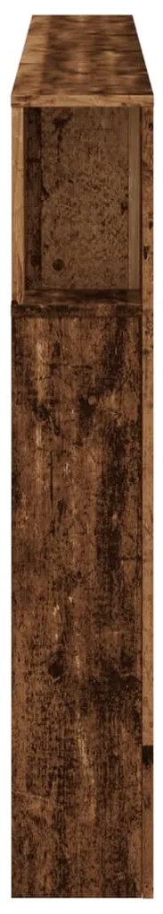 Cabeceira c/ LEDs 180x18,5x103,5cm deriv. madeira madeira velha