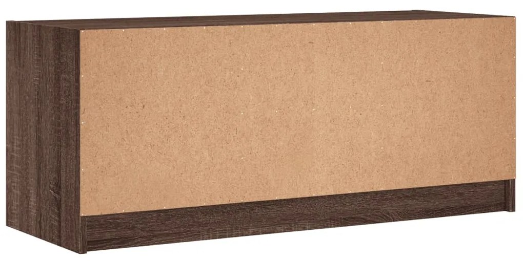 Móvel de TV c/ portas de vidro 102x37x42 cm carvalho castanho