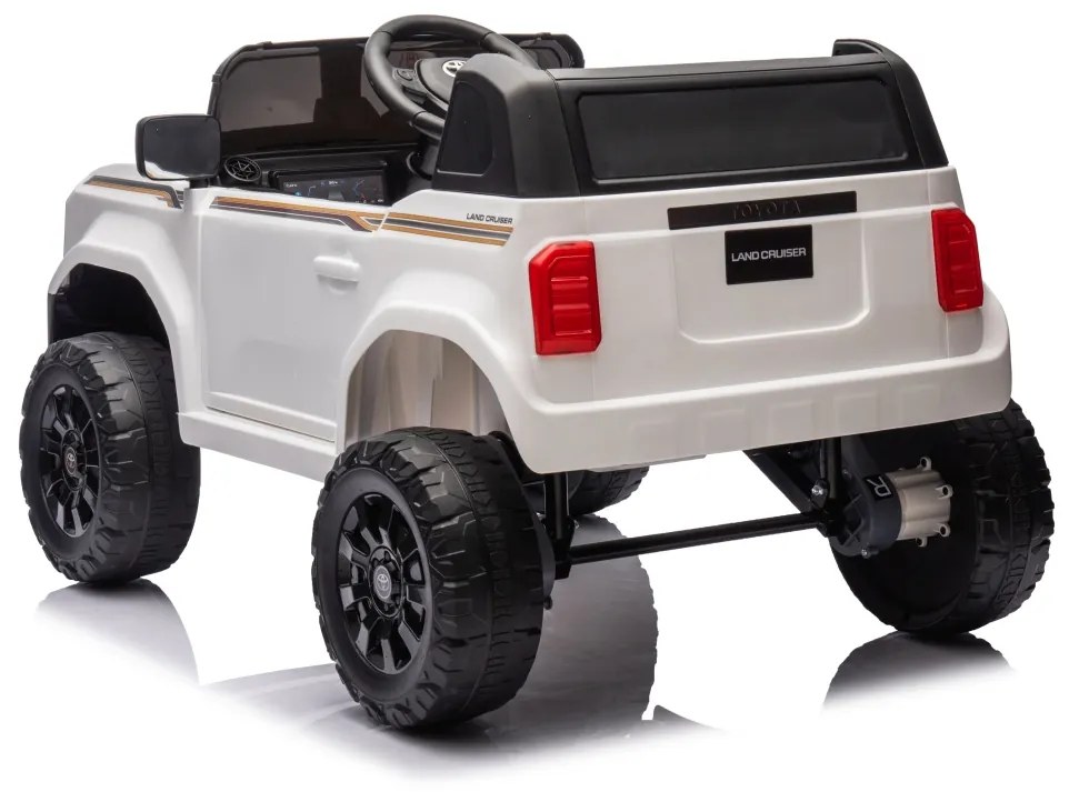 Carro elétrico para Crianças Toyota Land Cruiser PRADO 12V 4x4 Rodas Espuma EVA, assento couro ecológico Branco