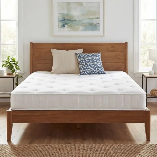 Colchão duplo 140 x 200 cm híbrido de espuma e molas ensacadas de 20 cm para isolamento de movimento e alívio de pressão