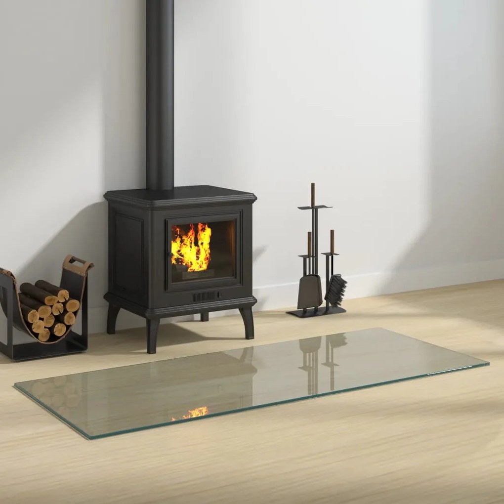 vidaXL Placa de vidro para lareira retangular 120x50 cm
