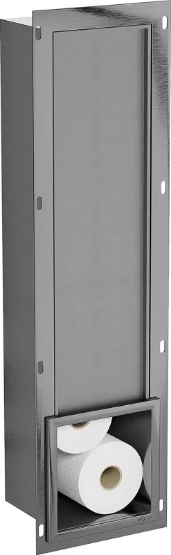 Mexen X-Wall-B suporte para papel higiénico, cinza escovado - 19E5