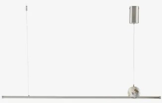 Lâmpada De Teto Pendente Linear Led 170 Cm Em Pedra Natural E Ferro Lanuvio Terrazzo Bege - Sklum
