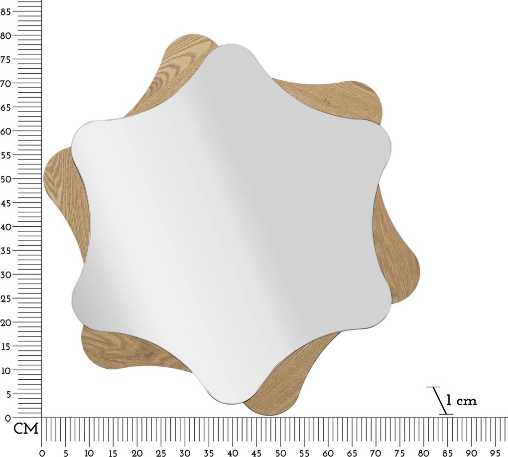 ESPELHO DE PAREDE ESTRELA Ø 80X1 CM CASTANHO NATURAL