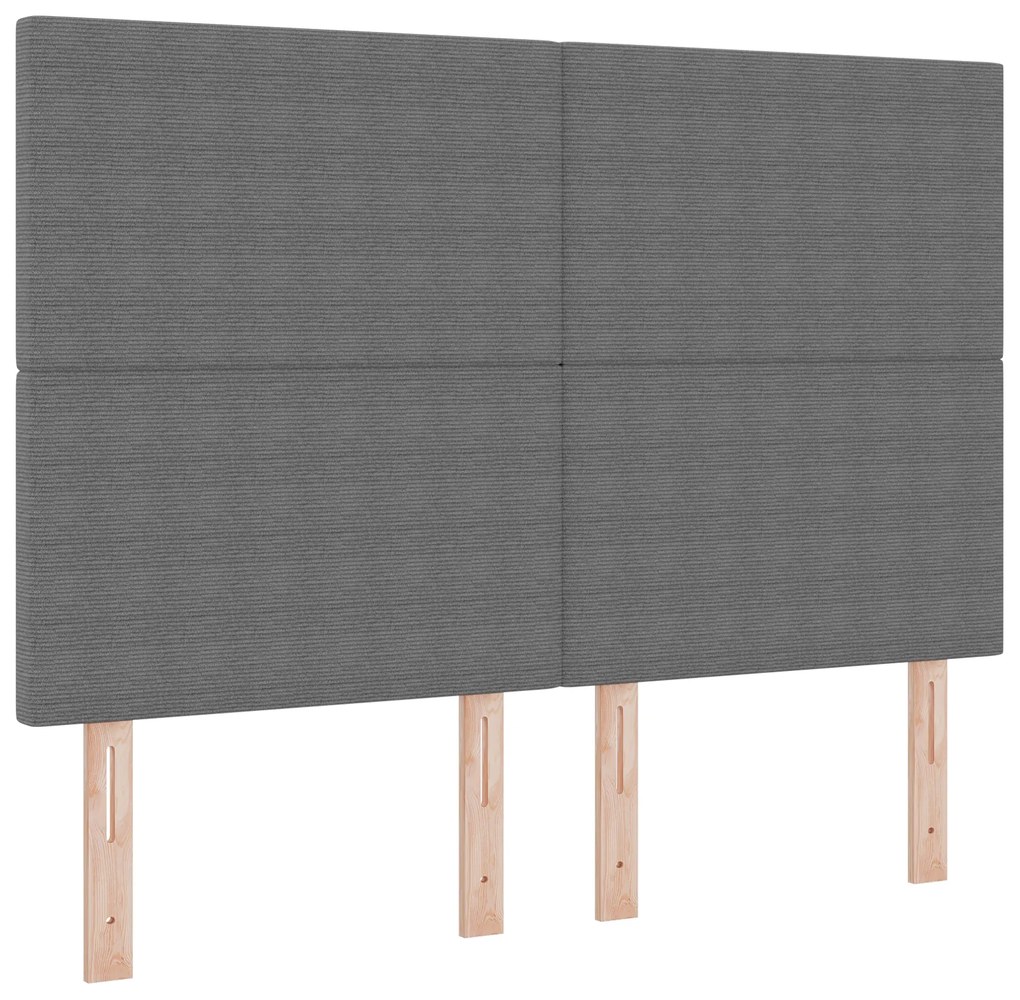 Cama Box Spring com Colchão Cinza Claro 140x200 cm Tecido de Corduroy