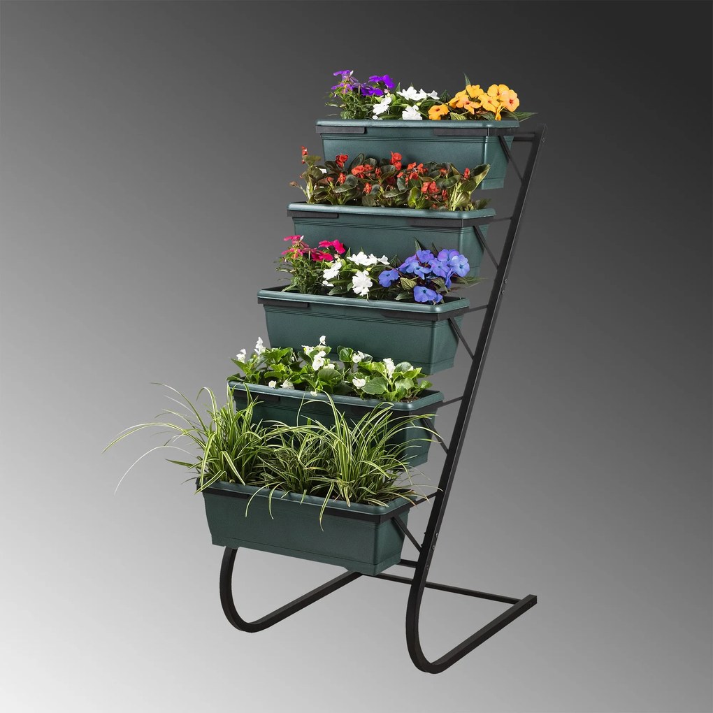 Vaso Decorativo Rs-001 – Verde Escuro e Preto – 56x130x85 cm | Tribo H