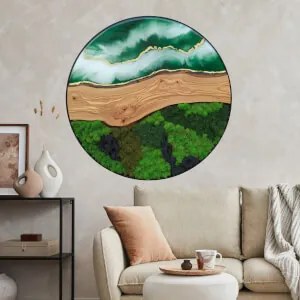 Autocolante musgo redondo - Península verde no Golfo do Epóxido