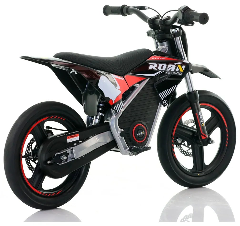 Mini moto elétrica para crianças Minicross 350W Roan MX E350 14/14" Supermotard Preta