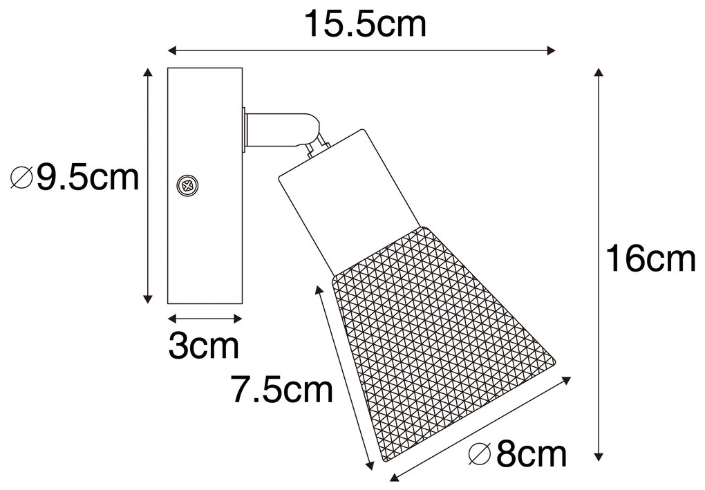 Projetores industriais pretos com madeira - Kristina
