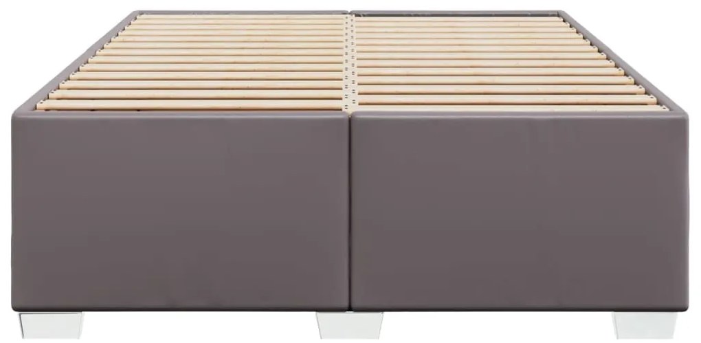 Estrutura de cama 160x200 cm couro artificial cinzento