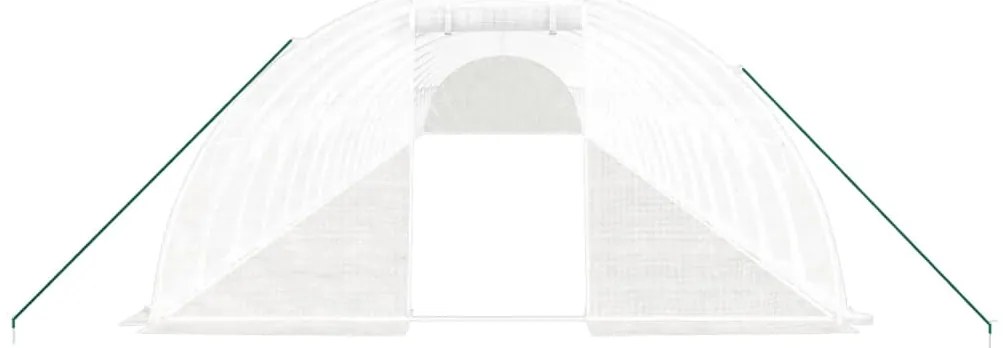 Estufa com estrutura de aço 88 m² 22x4x2 m branco