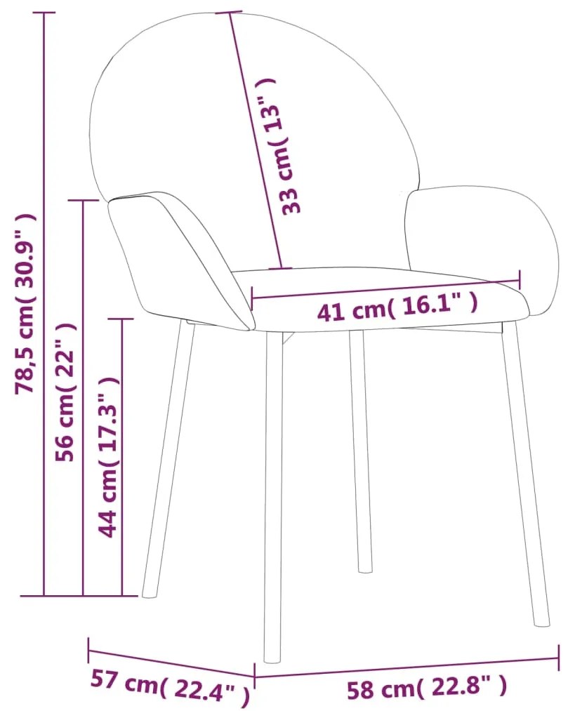 Cadeiras de jantar 2 pcs veludo cinzento-escuro