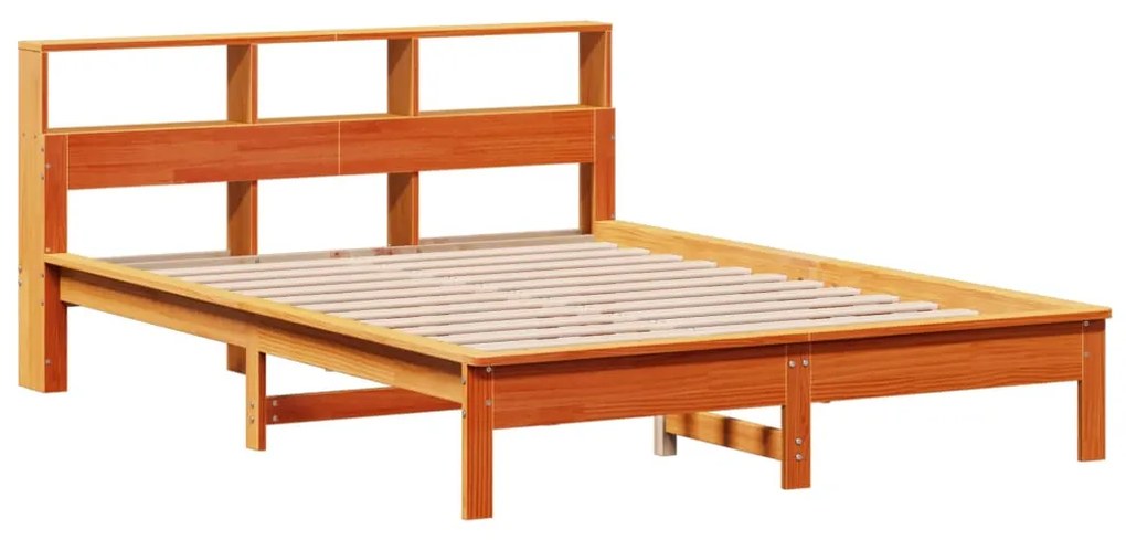 Cama com estante sem colchão 140x190 cm pinho maciço